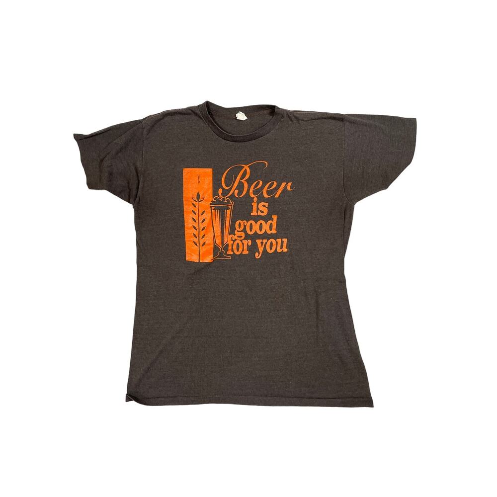 Vintage Sportswear Single Stitch "Beer Is Good For You" Graphic T-Shirt Size XL